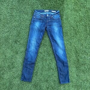 Guess Women's 26x28 Power Ultra Skinny Low Rise Jeans Medium Dark Wash Blue